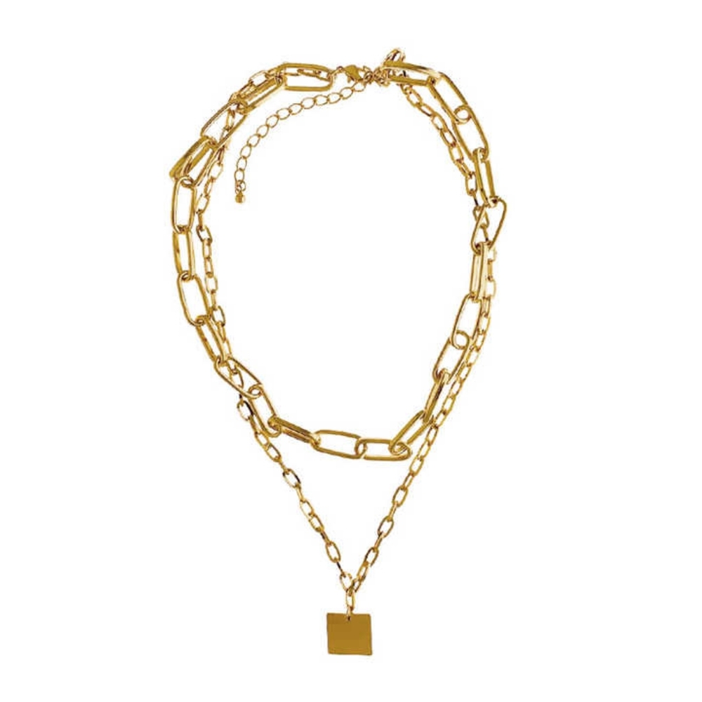 Thick Chain Double Layered Choker Necklace